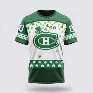 Personalized NHL Montreal Canadiens 3D T Shirt Special Design For St Patrick Day T Shirt 1
