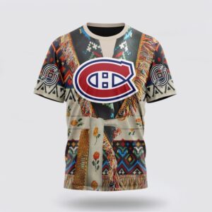 Personalized NHL Montreal Canadiens 3D T Shirt Special Native Costume Design T Shirt 1