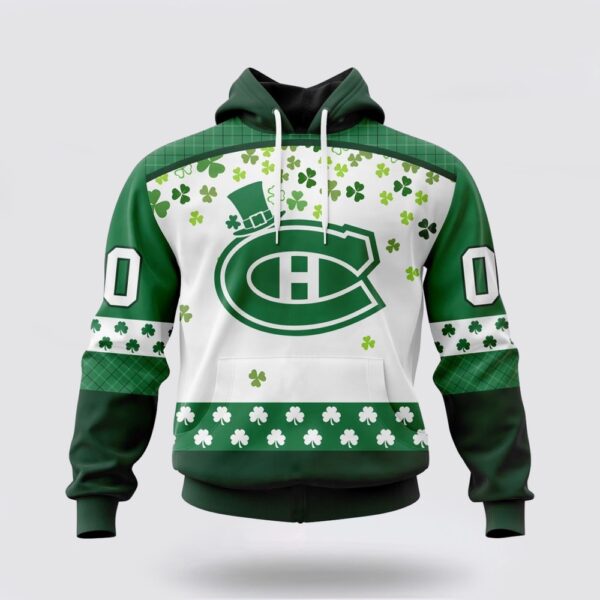 Personalized NHL Montreal Canadiens All Over Print Hoodie Special Design For St Patrick Day Hoodie