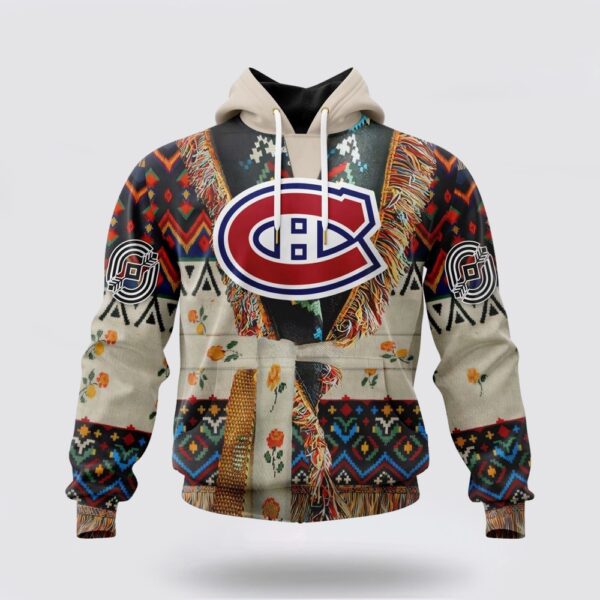 Personalized NHL Montreal Canadiens All Over Print Hoodie Special Native Costume Design Hoodie