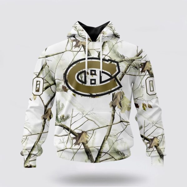 Personalized NHL Montreal Canadiens All Over Print Hoodie Special White Winter Hunting Camo Design Hoodie