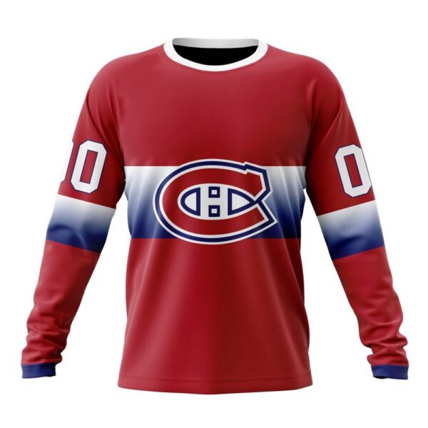 Personalized NHL Montreal Canadiens Crewneck Sweatshirt New Gradient Series Concept