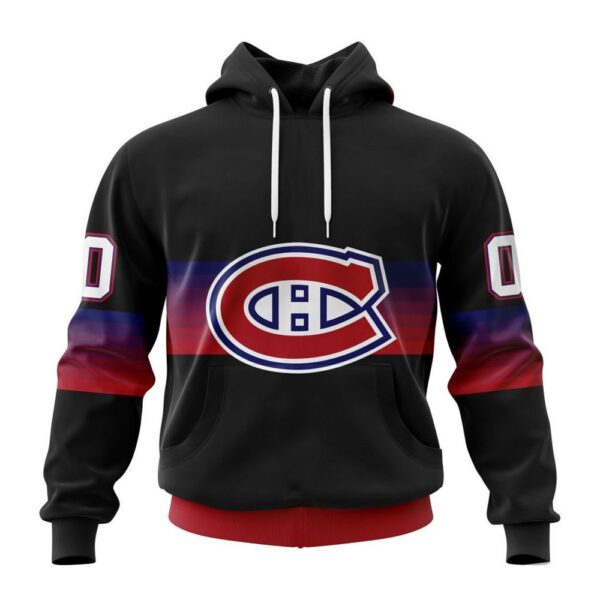 Personalized NHL Montreal Canadiens Hoodie Special Black And Gradient Design Hoodie