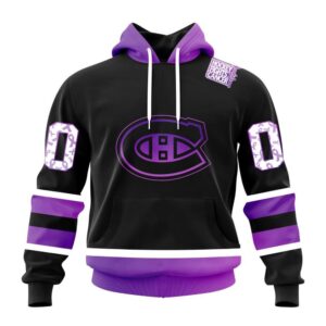 Personalized NHL Montreal Canadiens Hoodie Special Black Hockey Fights Cancer Kits Hoodie 1