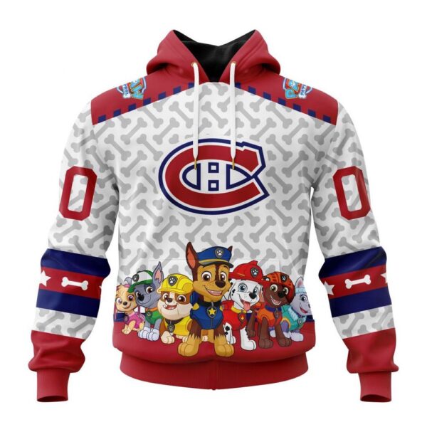 Personalized NHL Montreal Canadiens Hoodie Special PawPatrol Design Hoodie