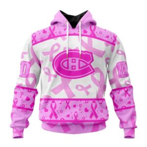 Personalized NHL Montreal Canadiens Hoodie Special Pink October Breast Cancer Awareness Month Hoodie 1