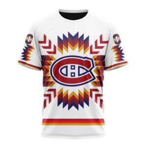 Personalized NHL Montreal Canadiens Special Design With Native Pattern T Shirt 1