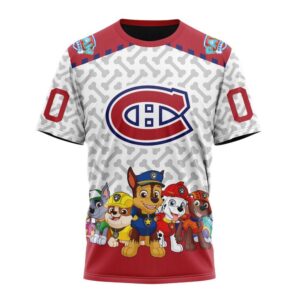Personalized NHL Montreal Canadiens T Shirt Special PawPatrol Design T Shirt 1