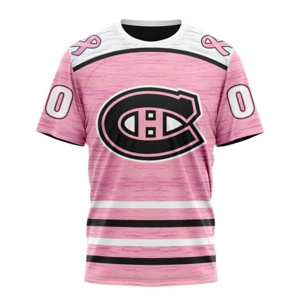 Personalized NHL Montreal Canadiens T-Shirt Special Pink Fight Breast Cancer Design T-Shirt