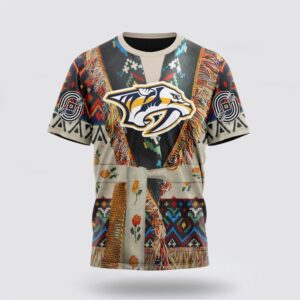 Personalized NHL Nashville Predators 3D T Shirt Special Native Costume Design T Shirt 1