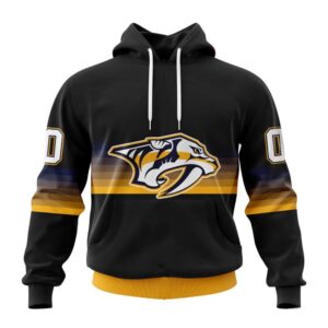 Personalized NHL Nashville Predators All Over Print Hoodie Special Black And Gradient Design Hoodie 1