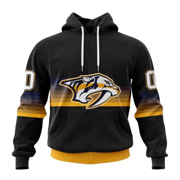 Personalized NHL Nashville Predators All Over Print Hoodie Special Black And Gradient Design Hoodie