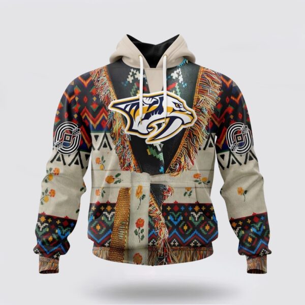 Personalized NHL Nashville Predators All Over Print Hoodie Special Native Costume Design Hoodie