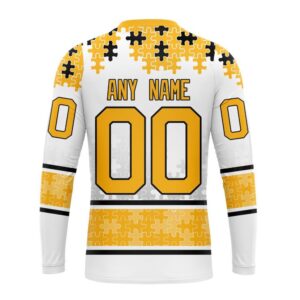 Personalized NHL Nashville Predators Crewneck Sweatshirt Special Autism Awareness Design With Home Jersey Style 2