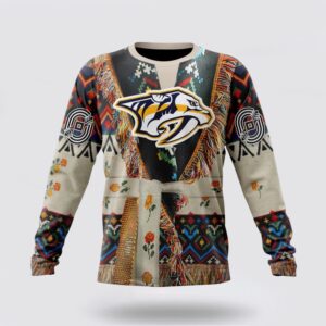 Personalized NHL Nashville Predators Crewneck Sweatshirt Specialized Special Native Costume Design Sweatshirt 1