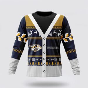 Personalized NHL Nashville Predators Crewneck Sweatshirt Specialized Unisex Sweater For Chrismas Season Sweatshirt 1