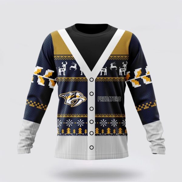 Personalized NHL Nashville Predators Crewneck Sweatshirt Specialized Unisex Sweater For Chrismas Season Sweatshirt