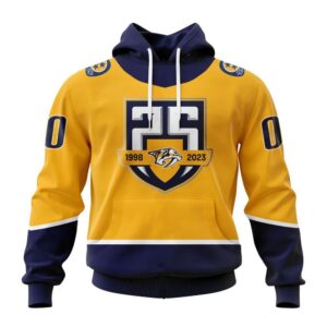 Personalized NHL Nashville Predators Hoodie 2024 Home With 25th Anniversary Logo Hoodie 1