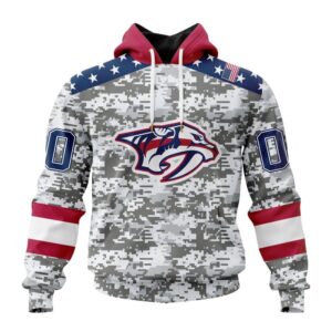 Personalized NHL Nashville Predators Hoodie Special Camo Design For Veterans Day Hoodie 1