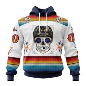 Personalized NHL Nashville Predators Hoodie Special Design For Dia De Los Muertos Hoodie 1