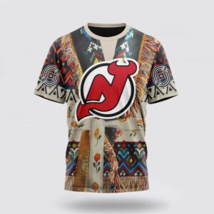 Personalized NHL New Jersey Devils 3D T Shirt Special Native Costume Design T Shirt 1