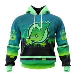 Personalized NHL New Jersey Devils All Over Print Hoodie Special Design With Northern Light Full Printed Hoodie 1