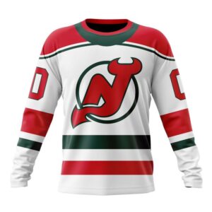 Personalized NHL New Jersey Devils Crewneck Sweatshirt 2024 Heritage Kits Sweatshirt 1