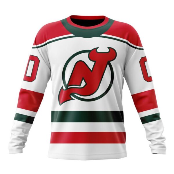 Personalized NHL New Jersey Devils Crewneck Sweatshirt 2024 Heritage Kits Sweatshirt