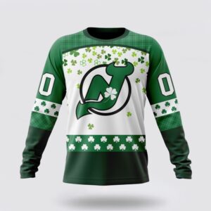 Personalized NHL New Jersey Devils Crewneck Sweatshirt Special Design For St Patrick Day Sweatshirt 1