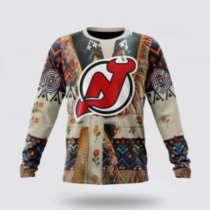 Personalized NHL New Jersey Devils Crewneck Sweatshirt Specialized Special Native Costume Design Sweatshirt 1