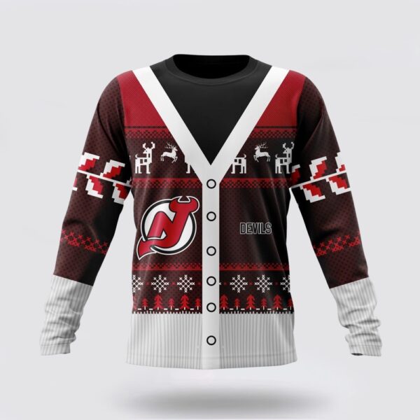 Personalized NHL New Jersey Devils Crewneck Sweatshirt Specialized Unisex Sweater For Chrismas Season Sweatshirt