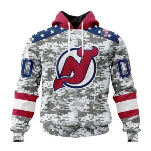 Personalized NHL New Jersey Devils Hoodie Special Camo Design For Veterans Day Hoodie 1