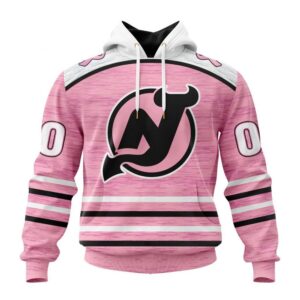 Personalized NHL New Jersey Devils Hoodie Special Pink Fight Breast Cancer Design Hoodie 1