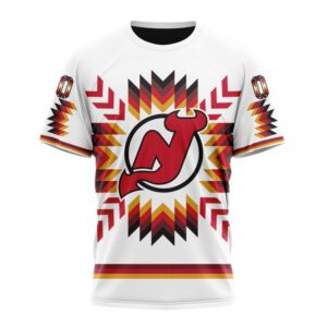 Personalized NHL New Jersey Devils Special Design With Native Pattern T Shirt 1