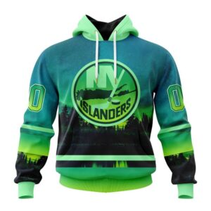 Personalized NHL New York Islanders All Over Print Hoodie Special Design With Northern Light Full Printed Hoodie 1