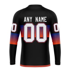 Personalized NHL New York Islanders Crewneck Sweatshirt Special Black And Gradient Design 2