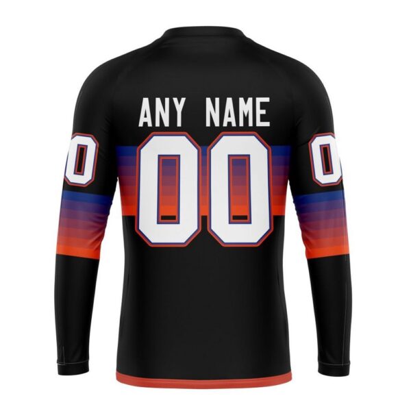 Personalized NHL New York Islanders Crewneck Sweatshirt Special Black And Gradient Design