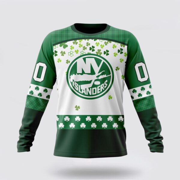 Personalized NHL New York Islanders Crewneck Sweatshirt Special Design For St Patrick Day Sweatshirt