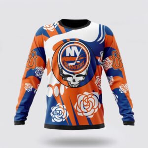 Personalized NHL New York Islanders Crewneck Sweatshirt Special Grateful Dead Gathering Flowers Design Sweatshirt 1