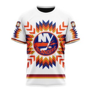 Personalized NHL New York Islanders Special Design With Native Pattern T Shirt 1