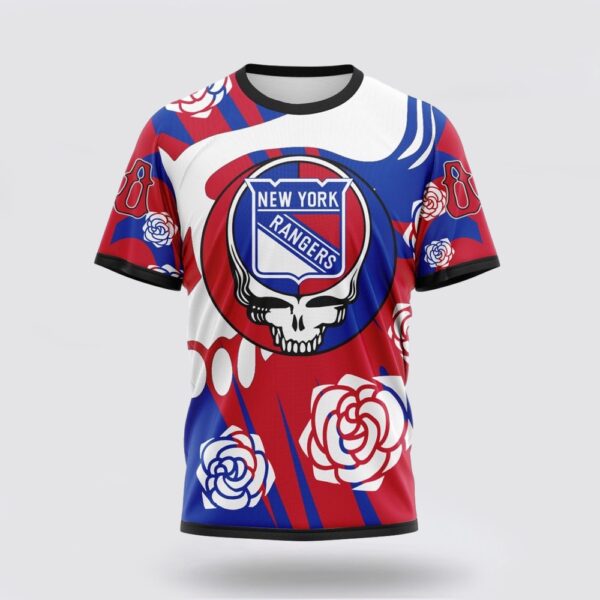 Personalized NHL New York Rangers 3D T Shirt Special Grateful Dead Gathering Flowers Design T Shirt