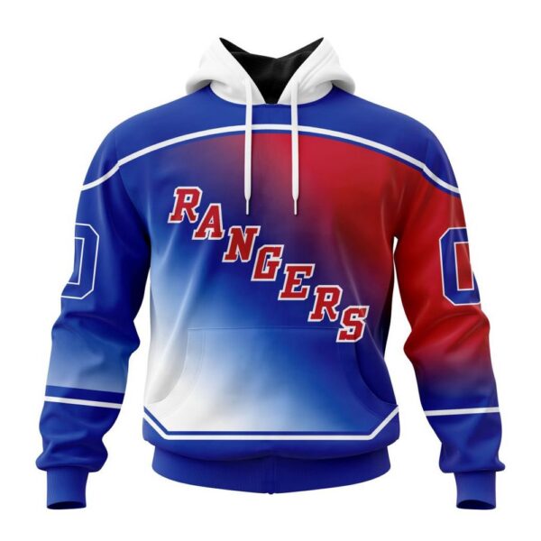 Personalized NHL New York Rangers All Over Print Hoodie New Gradient Series Concept Hoodie
