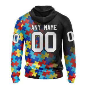 Personalized NHL New York Rangers All Over Print Hoodie Special Black Autism Awareness Design Hoodie 2