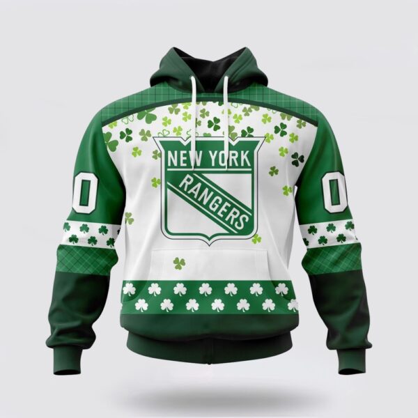 Personalized NHL New York Rangers All Over Print Hoodie Special Design For St Patrick Day Hoodie