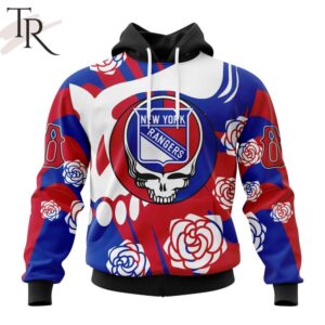 Personalized NHL New York Rangers All Over Print Hoodie Special Grateful Dead Gathering Flowers Design Hoodie 1