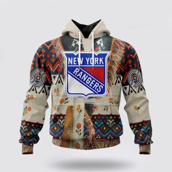 Personalized NHL New York Rangers All Over Print Hoodie Special Native Costume Design Hoodie