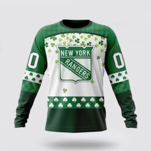 Personalized NHL New York Rangers Crewneck Sweatshirt Special Design For St Patrick Day Sweatshirt 1