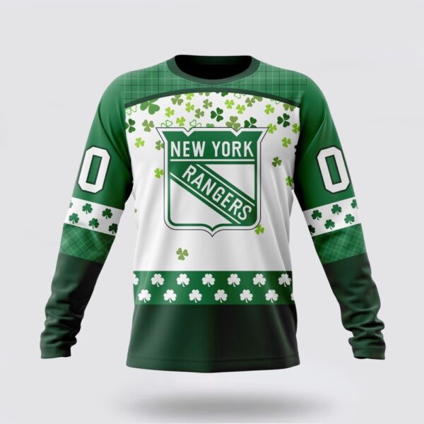 Personalized NHL New York Rangers Crewneck Sweatshirt Special Design For St Patrick Day Sweatshirt