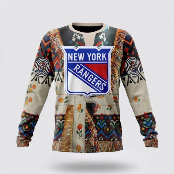 Personalized NHL New York Rangers Crewneck Sweatshirt Specialized Special Native Costume Design Sweatshirt