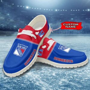 Personalized NHL New York Rangers Hey Dude Shoes For Hockey Fans